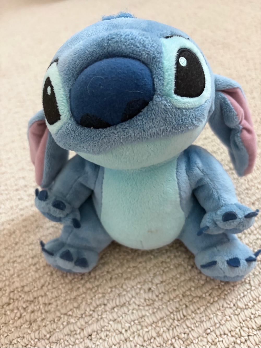 Disney Blue Stitch Plush - Light & Dark Blue with Pink Ear Accents